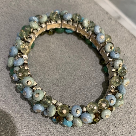 bracelets blue aqua turquoise green and floral (2) - Picture 1 of 6